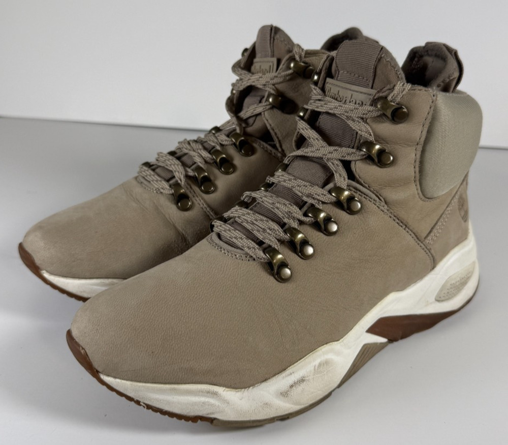Timberland Delphiville Women's 7.5 Light Beige Nubuck Sneaker Boots A2JJ9